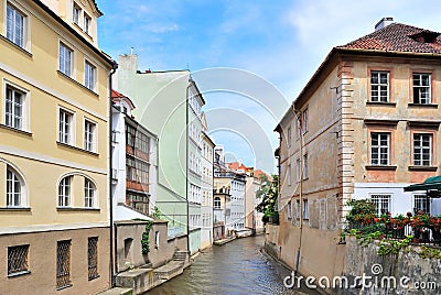 Prague, River Certovka Stock Photo