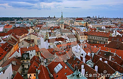 Prague Roofs Stock Photo