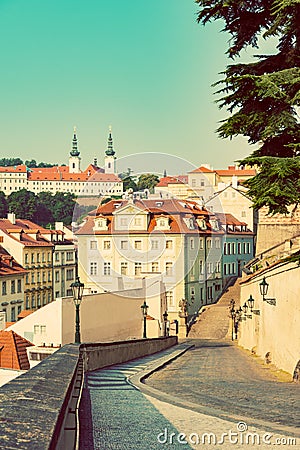 Prague's Mala Strana (Lesser Town of Prague). Historic district of the city Stock Photo