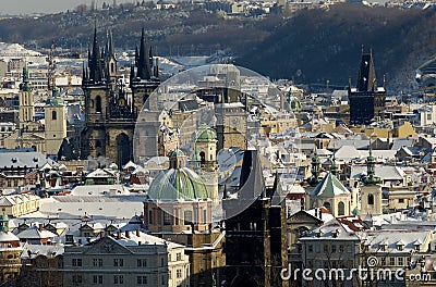 Prague's Towers Stock Photo