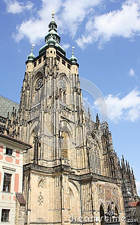 Prague Saint Vitus Cathedral Stock Photo
