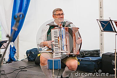 Prague, September 23, 2017: Celebration of the traditional German beer festival Oktoberfest in the Czech Republic. The Editorial Stock Photo