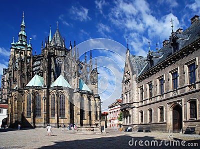 Prague - St. Vitus cathedral Stock Photo