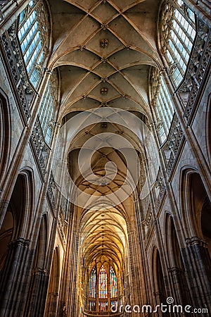 Prague st vitus cathedral located in prague castle Editorial Stock Photo