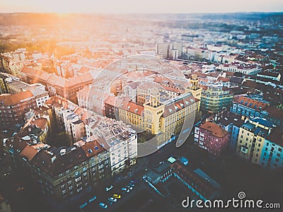 Prague sunset cityscape Stock Photo