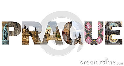 Prague text Stock Photo