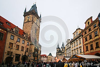 Prague Town Hall Clock Editorial Stock Photo