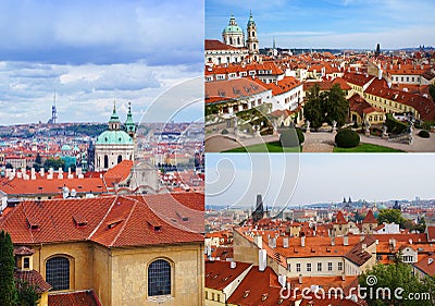 Prague view collage Stock Photo