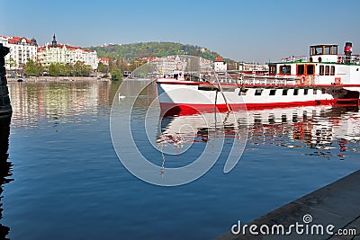 Prague, the Vltava River. Stock Photo