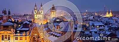 Prague at winter time Stock Photo