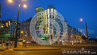 Praha, Czech Republic, August 11.2020: dancing house in Prague Editorial Stock Photo
