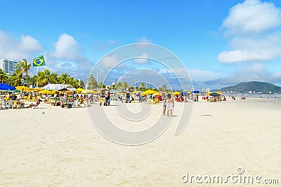 Praia da Enseada beach, Guaruja SP Brazil Editorial Stock Photo