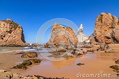 Praia da Ursa in Sintra Stock Photo