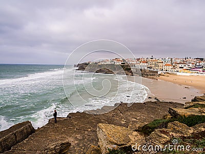 Praia das Macas in Portugal Editorial Stock Photo