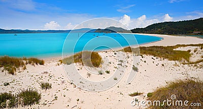 Praia de Rodas beach in islas Cies island of Vigo Stock Photo