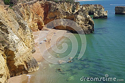 Praia do Pinhao in Lagos in Portugal Stock Photo