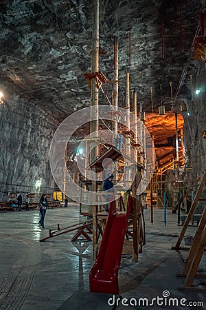 Praid salt mine, Romania Editorial Stock Photo