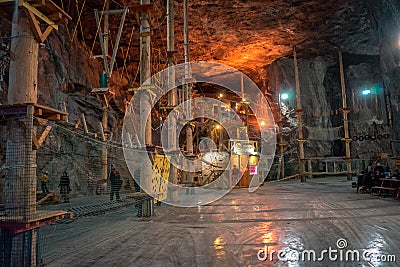 Praid salt mine, Romania Editorial Stock Photo