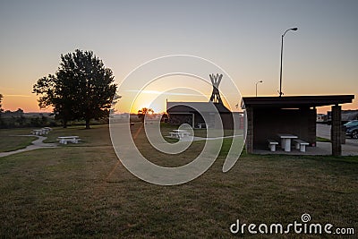 Prairie highway rest area in South Dakota Stock Photo