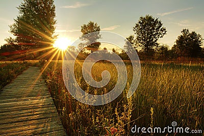 Prairie Sunset Stock Photo