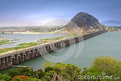 Prakasam barrage, India Stock Photo