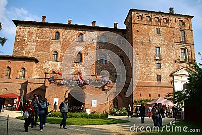 Pralormo, Piedmont, Italy. -04-25-2009- Messer Tulipano gardening exhibition with spring tulips blooming at Pralormo Castle Editorial Stock Photo