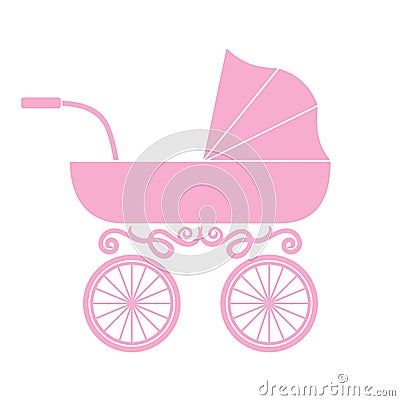 Pram - baby carriage Vector Illustration