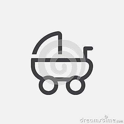 Pram icon, vector logo illustration, pictogram isolated on white. Vector Illustration