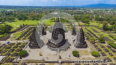 Prambanan temple at the morning. One of heritage building in Yogyakarta, Indonesia Editorial Stock Photo