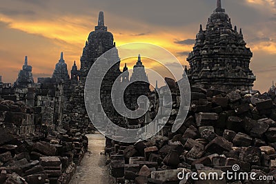 Prambanan or Roro Jonggrang Temple in Indonesia Stock Photo