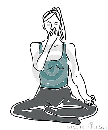 Pranayama nadi shodhana Vector Illustration