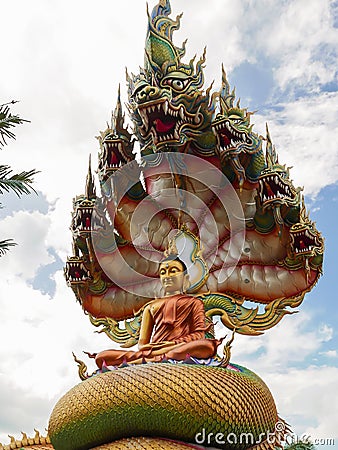 Prang Naga Buddha statue at Tham Pha Daen Temple Stock Photo