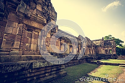 Prasat Hin Phanom Rung or Phanom Rung Stone Castle. Stock Photo