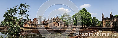 Panoramic view of the Prasat Muang Tam temple around Nang Rong, Buriram, Thailand. Stock Photo