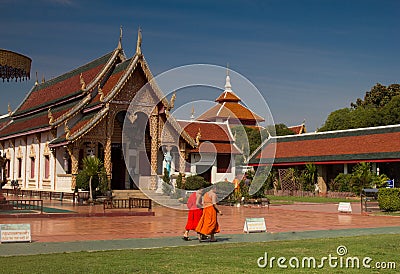 PratatHaripunchai Temple, Lampoon, Thailand. Editorial Stock Photo