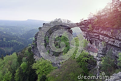 Pravcicka gate, the biggest natural arch in Europe Stock Photo