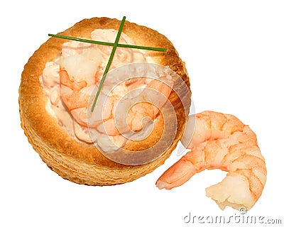 Prawn Filled Vol Au Vent Stock Photo