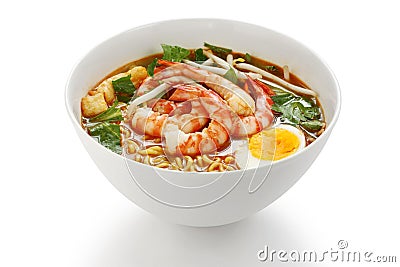 Prawn mee, prawn noodles Stock Photo