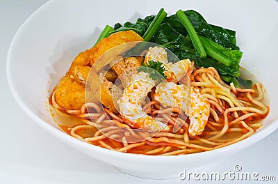 Prawn noodle - Malaysian food Stock Photo