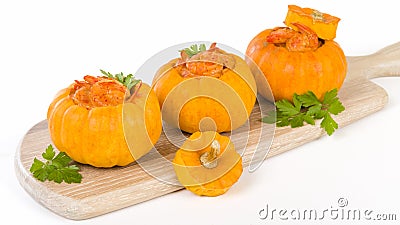 Prawns in Pumpkin Stock Photo