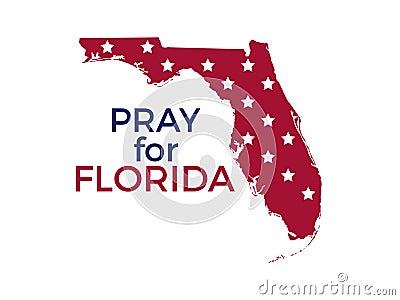 Pray for Florida. Hurricane Irma, natural disaster. Vector Vector Illustration