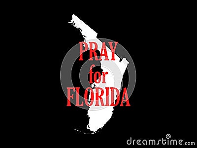 Pray for Florida. Hurricane Irma, natural disaster. Vector Vector Illustration