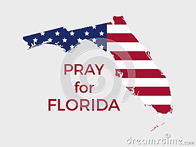 Pray for Florida. Hurricane Irma, natural disaster. Vector Vector Illustration