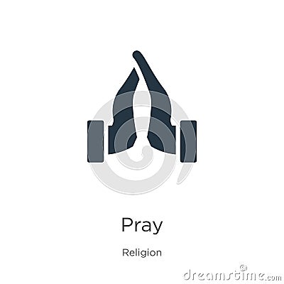 Pray icon vector. Trendy flat pray icon from religion collection isolated on white background. Vector illustration can be used for Vector Illustration