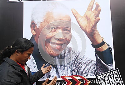 Pray for mandela Editorial Stock Photo