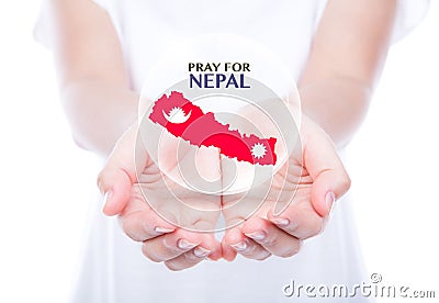 Pray for Nepal. Earthquake Crisis Stock Photo