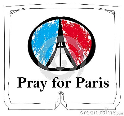 Pray For Paris - card Vector Illustration