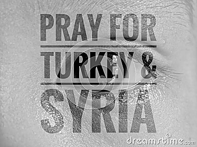 PRAY FOR TURKEY AND SYRIA Stock Photo