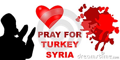 Pray for Turkey and Syria Earthquake disaster victims Save life. Support and show solidarity with the Turkish and Syrian people. Vector Illustration