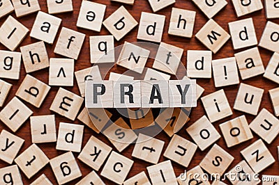 Pray word concept Stock Photo